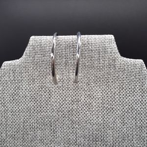 Silver Open Hoop Earrings
